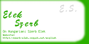 elek szerb business card